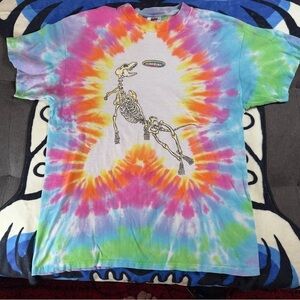 VTG 92 Grateful Dead Frisbee/Dogo Skeleton Tie-Dye T-Shirt s XL